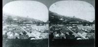 東山手から大浦天主堂をのぞむ-ステレオ写真-