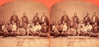 武家の主従-ステレオ写真-