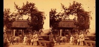 寺院の門前-ステレオ写真-